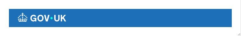 GOV.UK header: a white crown and the GOV.UK wordmark on a blue bar.